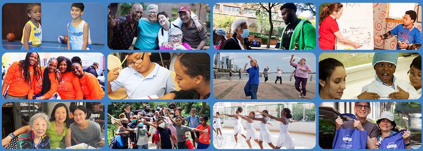 Images of grantees with children learning, adults dancing, and much more.