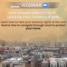 The flyer for a Pa'Lante Harlem webinar on tenancy rights.