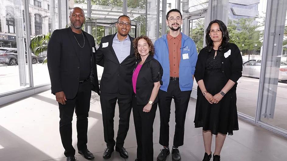 A group of grantees pose for a photo.
