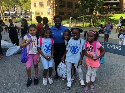Area school children who received packbacks