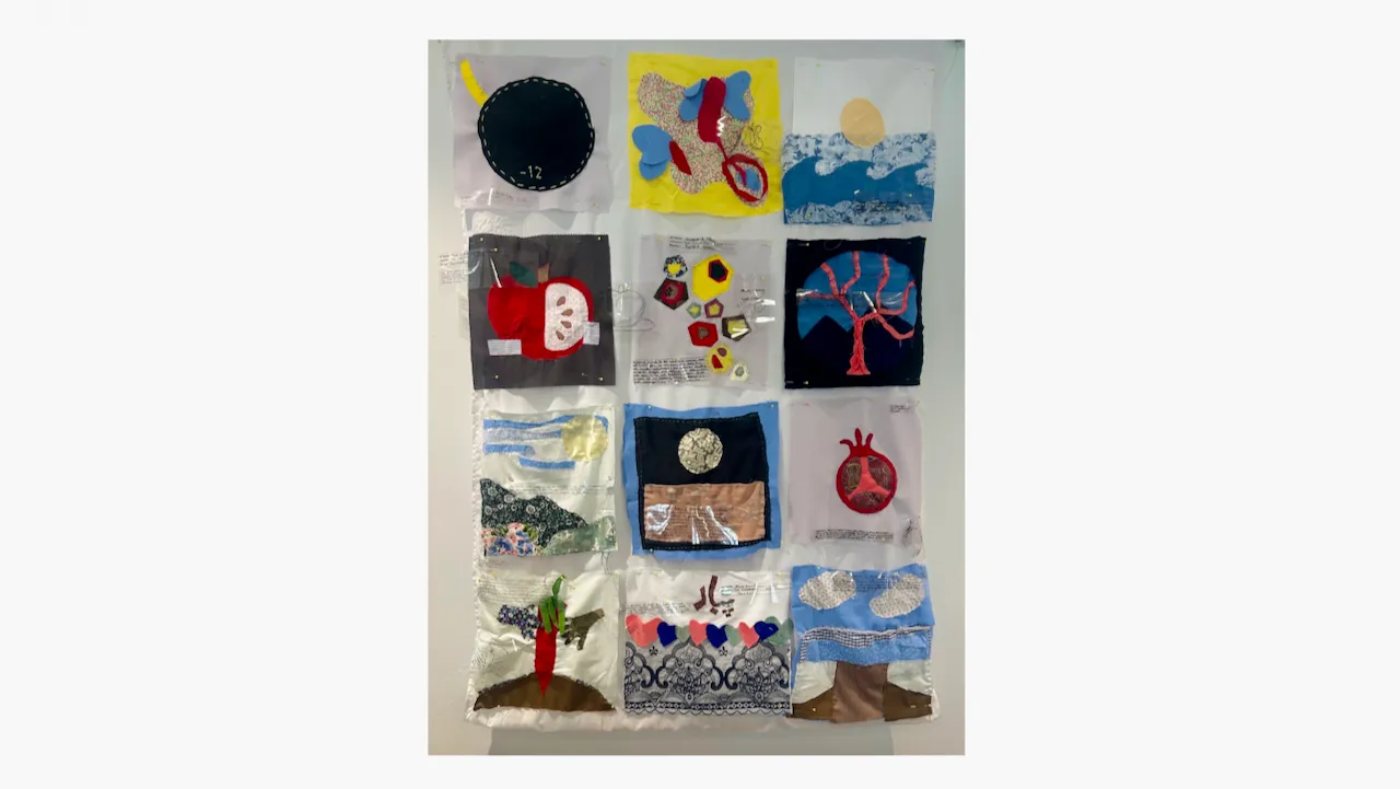 The quilt that is on display in the “Weaving Dreams” exhibition at Barnard College.