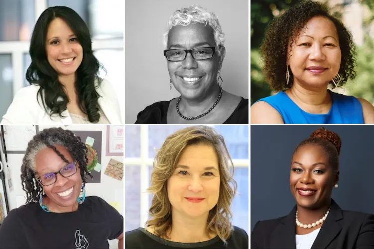 Headshots of six women